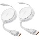 Set 2 Cabluri USB-C iOttie Retractabile, 100W Power Delivery, Alb (Cabluri Telefon, IOTACC610) by www.silkase.ro