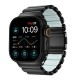 Curea Nomad Stratos Band pentru Apple Watch 45/46/49mm, Titan Negru și FKM, Icy Blue Glow (Ingredi, NM009896858) by www.silkase.ro