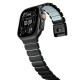 Curea Nomad Stratos Band pentru Apple Watch 45/46/49mm, Titan Negru și FKM, Icy Blue Glow (Ingredi, NM009896858) by www.silkase.ro