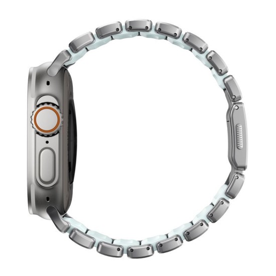 Curea Nomad Stratos Band, Titan Natural și FKM Icy Blue Glow, pentru Apple Watch 45/46/49mm Curea Nomad Stratos Band, Titan Natural și FKM Icy Blue Glow, pentru Apple Watch 45/46/49mm (Ingredi, NM009902858) by www.silkase.ro