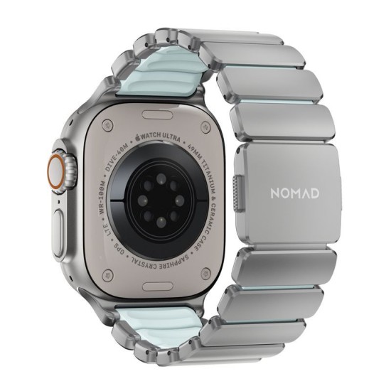 Curea Nomad Stratos Band, Titan Natural și FKM Icy Blue Glow, pentru Apple Watch 45/46/49mm Curea Nomad Stratos Band, Titan Natural și FKM Icy Blue Glow, pentru Apple Watch 45/46/49mm (Ingredi, NM009902858) by www.silkase.ro