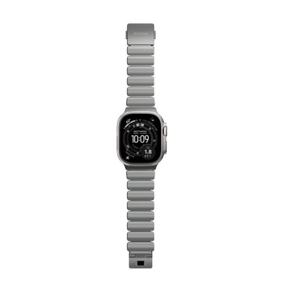 Curea Nomad Stratos Band, Titan Natural și FKM Icy Blue Glow, pentru Apple Watch 45/46/49mm Curea Nomad Stratos Band, Titan Natural și FKM Icy Blue Glow, pentru Apple Watch 45/46/49mm (Ingredi, NM009902858) by www.silkase.ro