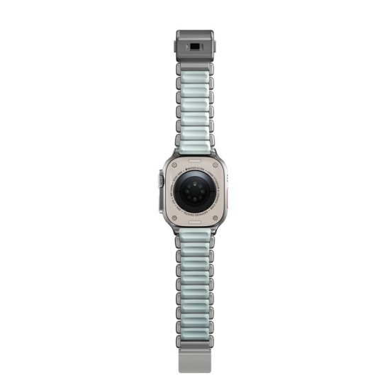 Curea Nomad Stratos Band, Titan Natural și FKM Icy Blue Glow, pentru Apple Watch 45/46/49mm Curea Nomad Stratos Band, Titan Natural și FKM Icy Blue Glow, pentru Apple Watch 45/46/49mm (Ingredi, NM009902858) by www.silkase.ro