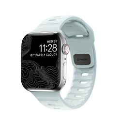 Curea rezistenta la apa NOMAD Sport Strap compatibila cu Apple Watch 4/5/6/7/8/9/SE 38/40/41mm Ice Blue Glow