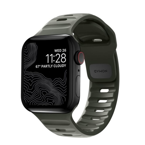 Curea rezistenta la apa NOMAD Sport Strap compatibila cu Apple Watch 4/5/6/7/8/SE/Ultra 42/44/45/49mm, M/L, Verde (Nomad, Ingredi) by www.silkase.ro Curea rezistenta la apa NOMAD Sport Strap compatibila cu Apple Watch 4/5/6/7/8/SE/Ultra 42/44/45/49mm, M/L, Verde (Ingredi, NM01132585) by www.silkase.ro