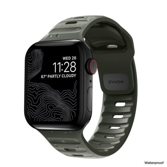 Curea rezistenta la apa NOMAD Sport Strap compatibila cu Apple Watch 4/5/6/7/8/SE/Ultra 42/44/45/49mm, M/L, Verde (Nomad, Ingredi) by www.silkase.ro Curea rezistenta la apa NOMAD Sport Strap compatibila cu Apple Watch 4/5/6/7/8/SE/Ultra 42/44/45/49mm, M/L, Verde (Ingredi, NM01132585) by www.silkase.ro