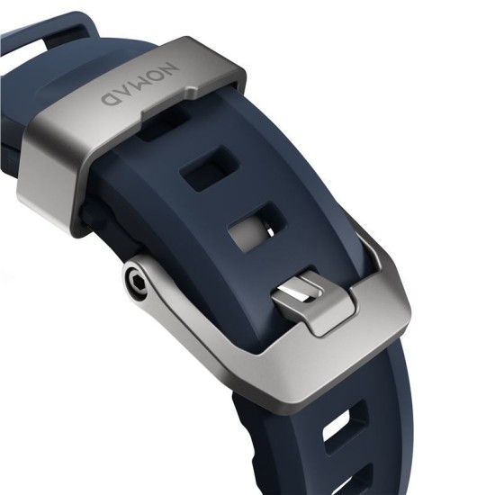 Curea rezistenta la apa NOMAD Rocky Point Band compatibila cu Apple Watch 4/5/6/7/8/9/10/SE/Ultra 42/44/45/46/49mm, M/L, Albastru (Ingredi, NM013589858) by www.silkase.ro
