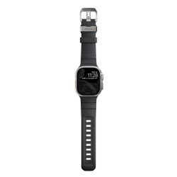 Curea cauciuc NOMAD Rocky Point compatibila cu Apple Watch 4/5/6/7/8/9/10/SE/Ultra1/2 42/44/45/46/49mm Storm/Silver