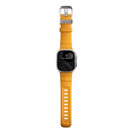 Curea rezistenta la apa NOMAD Rocky Point Band compatibila cu Apple Watch 4/5/6/7/8/9/10/SE/Ultra 42/44/45/46/49mm, M/L, Galben (Ingredi, NM013602858) by www.silkase.ro