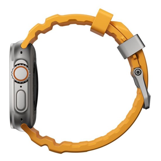 Curea rezistenta la apa NOMAD Rocky Point Band compatibila cu Apple Watch 4/5/6/7/8/9/10/SE/Ultra 42/44/45/46/49mm, M/L, Galben (Ingredi, NM013602858) by www.silkase.ro