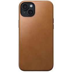 Husa din piele naturala NOMAD Modern Leather MagSafe compatibila cu iPhone 15 Plus Tan