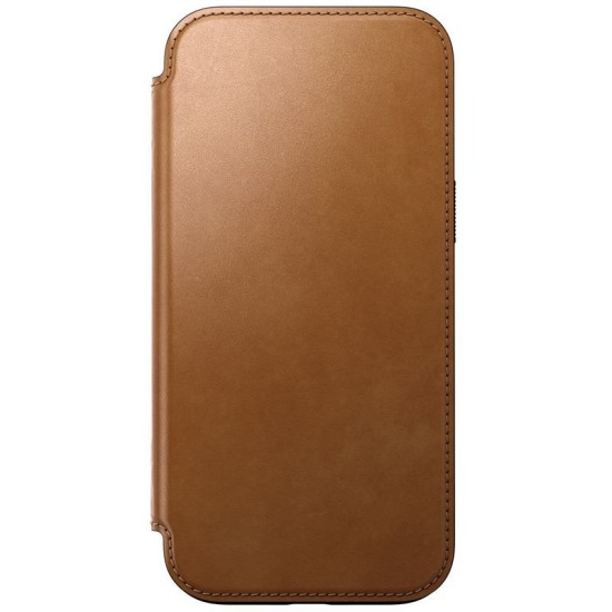 Husa din piele naturala NOMAD Leather Folio MagSafe compatibila cu iPhone 16 Pro Max Tan (iPhone 16 Pro Max, NM01673385) by www.silkase.ro
