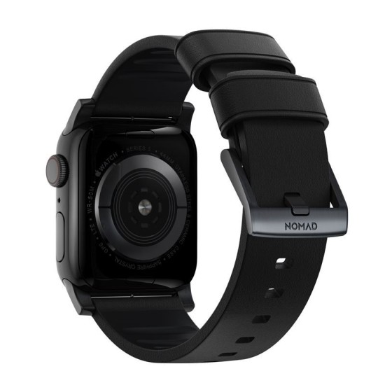 NOMAD Curea Piele Active Rezistentă la Apă Apple Watch 49/46/45/44/42mm (Ultra 3-1/Seria 11-1/SE), Black/Black (Ingredi, NM1A41BNW0) by www.silkase.ro