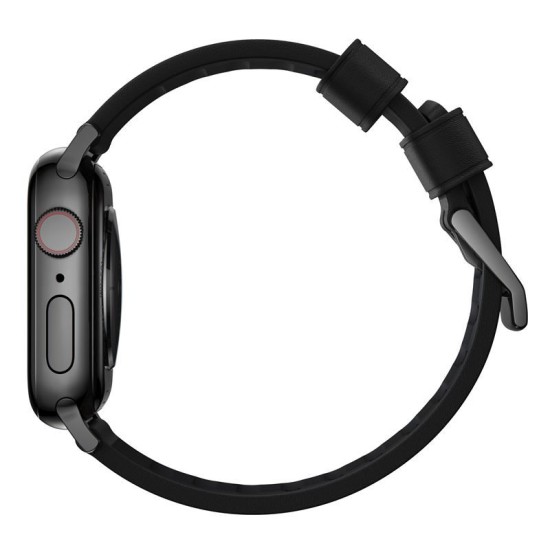 NOMAD Curea Piele Active Rezistentă la Apă Apple Watch 49/46/45/44/42mm (Ultra 3-1/Seria 11-1/SE), Black/Black (Ingredi, NM1A41BNW0) by www.silkase.ro