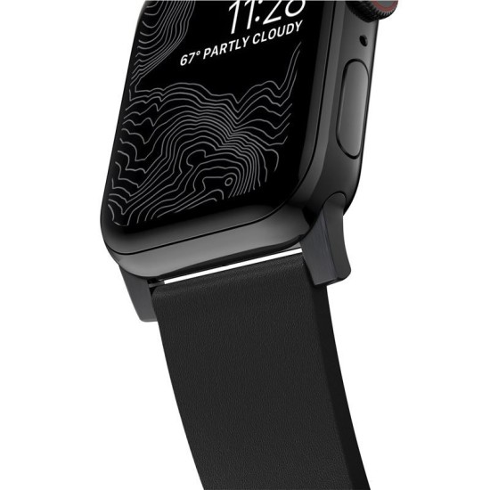 NOMAD Curea Piele Active Rezistentă la Apă Apple Watch 49/46/45/44/42mm (Ultra 3-1/Seria 11-1/SE), Black/Black (Ingredi, NM1A41BNW0) by www.silkase.ro