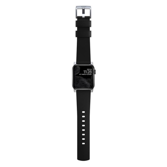 Curea din piele rezistenta la apa NOMAD Active Pro compatibila cu Apple Watch 4/5/6/7/8/SE/Ultra 42/44/45/49mm Black/Silver (Nomad, Ingredi) by www.silkase.ro Curea din piele rezistenta la apa NOMAD Active Pro compatibila cu Apple Watch 4/5/6/7/8/SE/Ultra 42/44/45/49mm Black/Silver (Ingredi, NM1A41SNW0) by www.silkase.ro