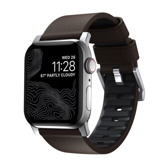 Curea din piele rezistenta la apa NOMAD Active Pro compatibila cu Apple Watch 4/5/6/7/8/SE/Ultra 42/44/45/49mm Brown/Silver (Nomad, Ingredi) by www.silkase.ro Curea din piele rezistenta la apa NOMAD Active Pro compatibila cu Apple Watch 4/5/6/7/8/SE/Ultra 42/44/45/49mm Brown/Silver (Ingredi, NM1A4mSNW0) by www.silkase.ro