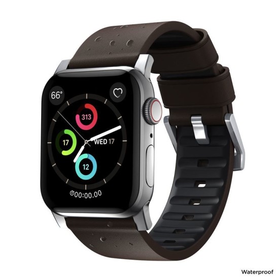 Curea din piele rezistenta la apa NOMAD Active Pro compatibila cu Apple Watch 4/5/6/7/8/SE/Ultra 42/44/45/49mm Brown/Silver (Nomad, Ingredi) by www.silkase.ro Curea din piele rezistenta la apa NOMAD Active Pro compatibila cu Apple Watch 4/5/6/7/8/SE/Ultra 42/44/45/49mm Brown/Silver (Ingredi, NM1A4mSNW0) by www.silkase.ro