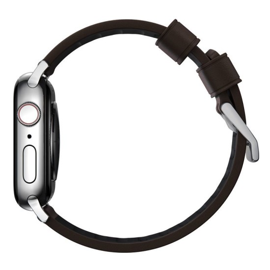 Curea din piele rezistenta la apa NOMAD Active Pro compatibila cu Apple Watch 4/5/6/7/8/SE/Ultra 42/44/45/49mm Brown/Silver (Nomad, Ingredi) by www.silkase.ro Curea din piele rezistenta la apa NOMAD Active Pro compatibila cu Apple Watch 4/5/6/7/8/SE/Ultra 42/44/45/49mm Brown/Silver (Ingredi, NM1A4mSNW0) by www.silkase.ro