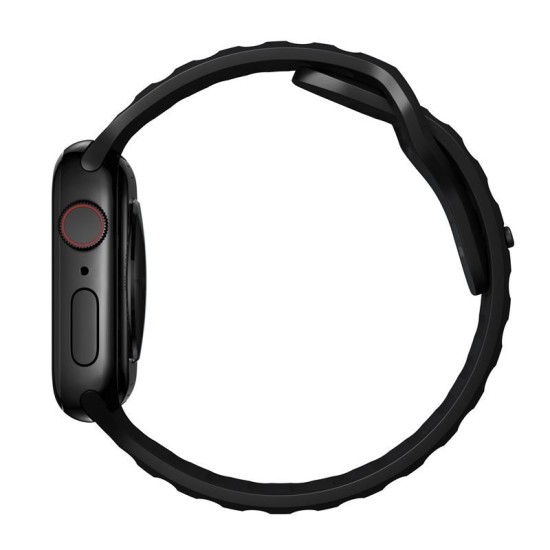 Curea rezistenta la apa NOMAD Sport Strap compatibila cu Apple Watch 4/5/6/7/8/SE/Ultra 42/44/45/49mm, M/L, Negru (Ingredi, NM1AM10000) by www.silkase.ro