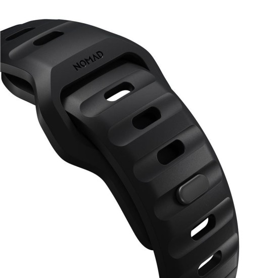 Curea rezistenta la apa NOMAD Sport Strap compatibila cu Apple Watch 4/5/6/7/8/SE/Ultra 42/44/45/49mm, M/L, Negru (Ingredi, NM1AM10000) by www.silkase.ro