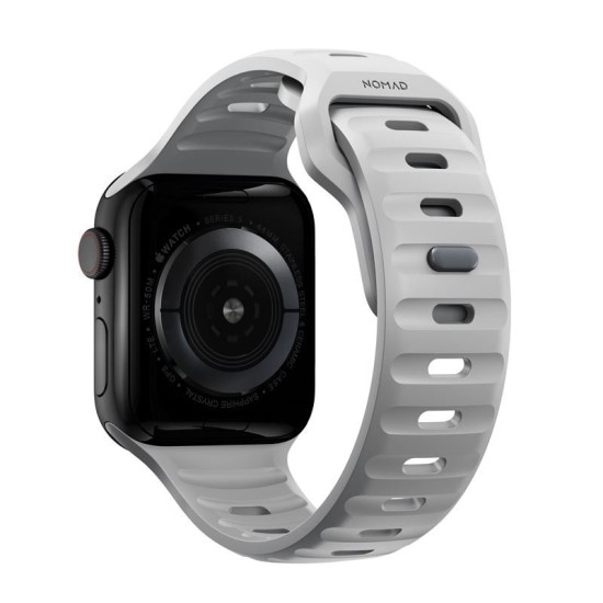 Curea rezistenta la apa NOMAD Sport Strap compatibila cu Apple Watch 4/5/6/7/8/SE/Ultra 42/44/45/49mm, M/L, Gri (Ingredi, NM01958185) by www.silkase.ro