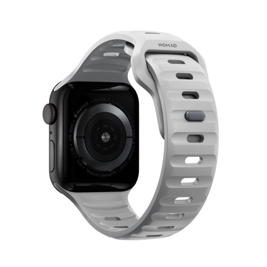 NOMAD Curea Sport Strap Rezistentă la Apă Apple Watch 42/41/40/38mm (Seria 11-1/SE), Grey (Ingredi, NM01959885) by www.silkase.ro