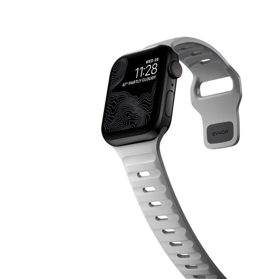 NOMAD Curea Sport Strap Rezistentă la Apă Apple Watch 42/41/40/38mm (Seria 11-1/SE), Grey (Ingredi, NM01959885) by www.silkase.ro