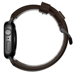 Curea din piele naturala NOMAD Traditional Band compatibila cu Apple Watch 4/5/6/7/8/SE/Ultra 42/44/45/49mm Brown/Black