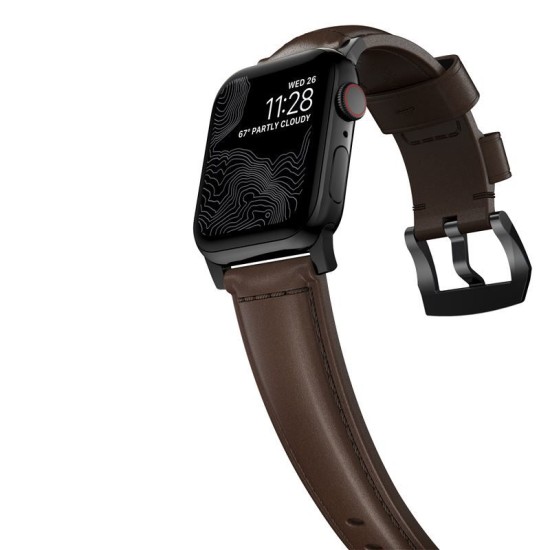 Curea din piele naturala NOMAD Traditional Band compatibila cu Apple Watch 4/5/6/7/8/SE/Ultra 42/44/45/49mm Brown/Black (Nomad, Ingredi) by www.silkase.ro Curea din piele naturala NOMAD Traditional Band compatibila cu Apple Watch 4/5/6/7/8/SE/Ultra 42/44/45/49mm Brown/Black (Ingredi, NM1A4RBT00) by www.silkase.ro