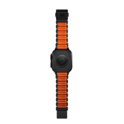 Curea Nomad Stratos Band, Black Titanium & Ultra Orange FKM, pentru Apple Watch 45/46/49mm