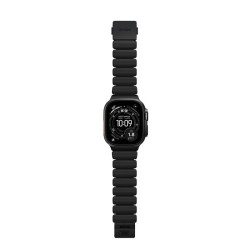 Curea Nomad Stratos pentru Apple Watch 45/46/49mm, Titan și FKM, Black