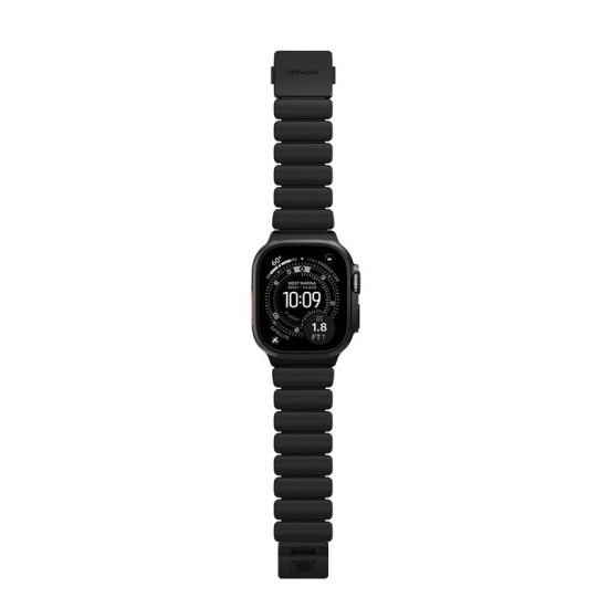 Curea Nomad Stratos pentru Apple Watch 45/46/49mm, Titan și FKM, Black (Ingredi, NM011154858) by www.silkase.ro