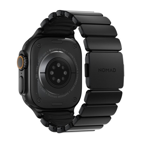Curea Nomad Stratos pentru Apple Watch 45/46/49mm, Titan și FKM, Black (Ingredi, NM011154858) by www.silkase.ro