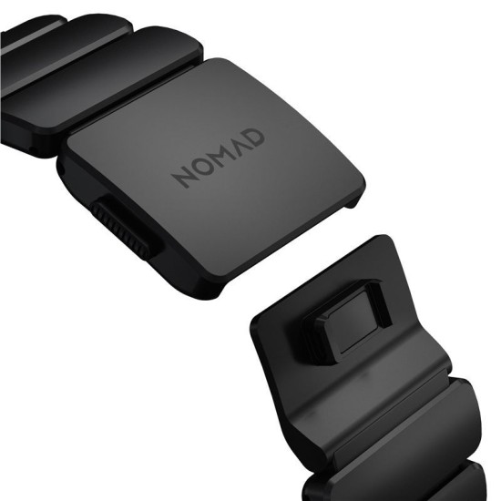Curea Nomad Stratos pentru Apple Watch 45/46/49mm, Titan și FKM, Black (Ingredi, NM011154858) by www.silkase.ro
