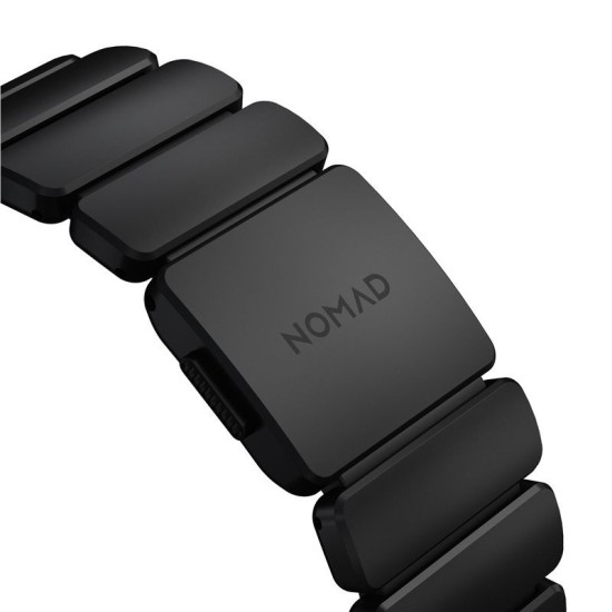 Curea Nomad Stratos pentru Apple Watch 45/46/49mm, Titan și FKM, Black (Ingredi, NM011154858) by www.silkase.ro