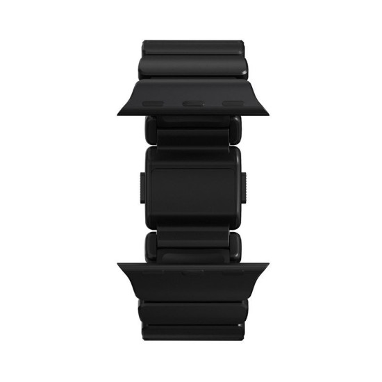 Curea Nomad Stratos pentru Apple Watch 45/46/49mm, Titan și FKM, Black (Ingredi, NM011154858) by www.silkase.ro