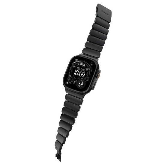 Curea Nomad Stratos pentru Apple Watch 45/46/49mm, Titan și FKM, Black (Ingredi, NM011154858) by www.silkase.ro