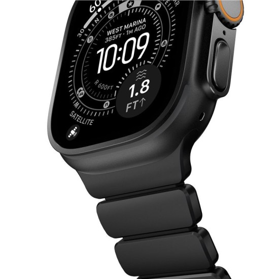 Curea Nomad Stratos pentru Apple Watch 45/46/49mm, Titan și FKM, Black (Ingredi, NM011154858) by www.silkase.ro