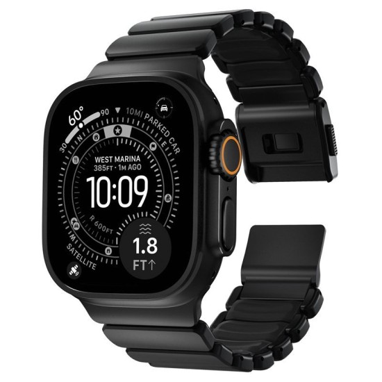 Curea Nomad Stratos pentru Apple Watch 45/46/49mm, Titan și FKM, Black (Ingredi, NM011154858) by www.silkase.ro