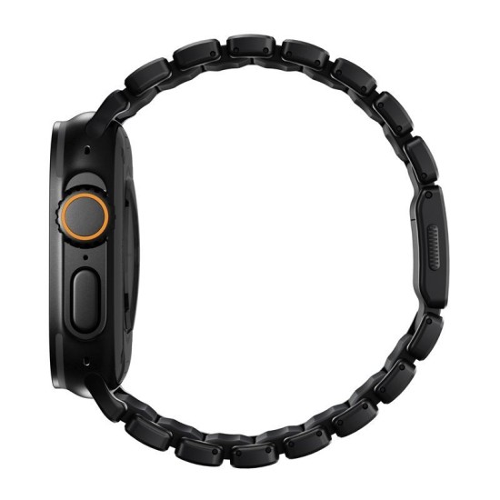 Curea Nomad Stratos pentru Apple Watch 45/46/49mm, Titan și FKM, Black (Ingredi, NM011154858) by www.silkase.ro