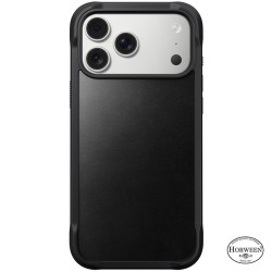 Husa de protectie robusta din piele Horween Nomad Rugged pentru iPhone 17 Pro Max, neagra