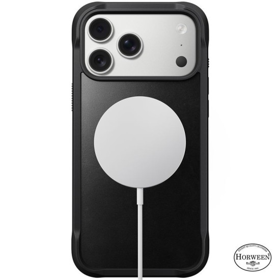 Husa de protectie robusta din piele Horween Nomad Rugged pentru iPhone 17 Pro Max, neagra (iPhone 17 Pro Max, NM011789858) by www.silkase.ro