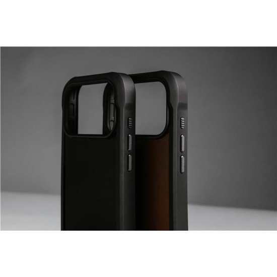 Husa de protectie robusta din piele Horween Nomad Rugged pentru iPhone 17 Pro Max, neagra (iPhone 17 Pro Max, NM011789858) by www.silkase.ro