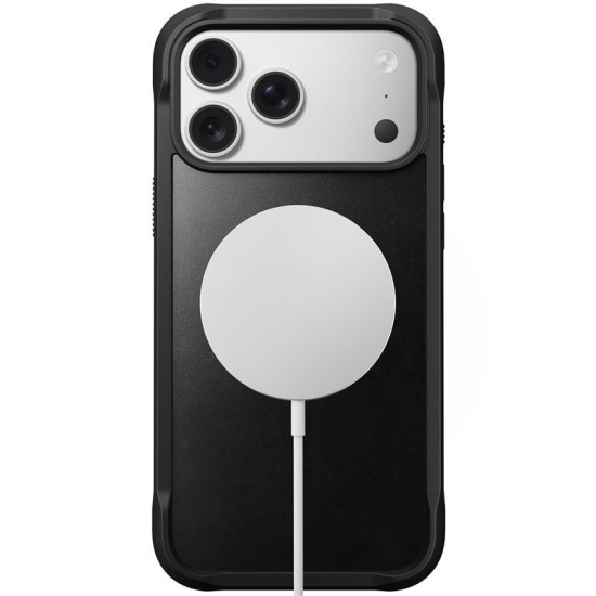 Husa de protectie robusta din piele Horween Nomad Rugged pentru iPhone 17 Pro Max, neagra (iPhone 17 Pro Max, NM011789858) by www.silkase.ro