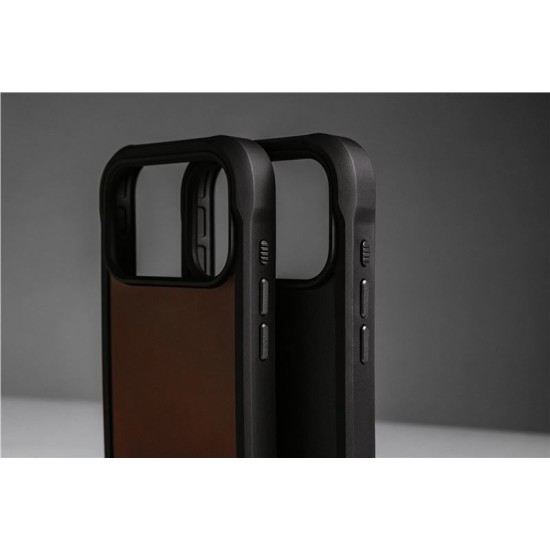 Husa de protectie robusta din piele Horween Nomad Rugged pentru iPhone 17 Pro Max, neagra (iPhone 17 Pro Max, NM011789858) by www.silkase.ro