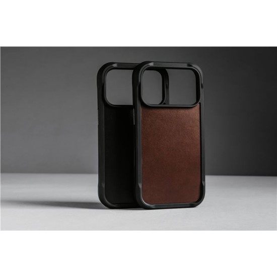 Husa de protectie robusta din piele Horween Nomad Rugged pentru iPhone 17 Pro Max, neagra (iPhone 17 Pro Max, NM011789858) by www.silkase.ro
