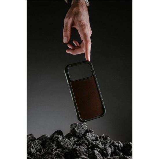 Husa de protectie robusta din piele Horween Nomad Rugged pentru iPhone 17 Pro, maro rustic (iPhone 17 Pro, NM011819858) by www.silkase.ro
