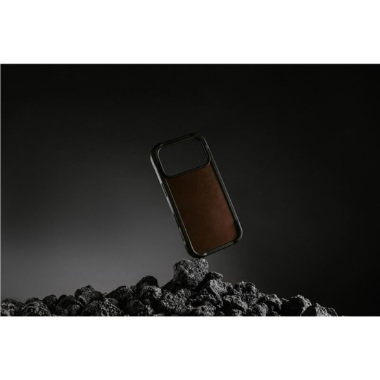 Husa de protectie robusta din piele Horween Nomad Rugged pentru iPhone 17 Pro, maro rustic (iPhone 17 Pro, NM011819858) by www.silkase.ro