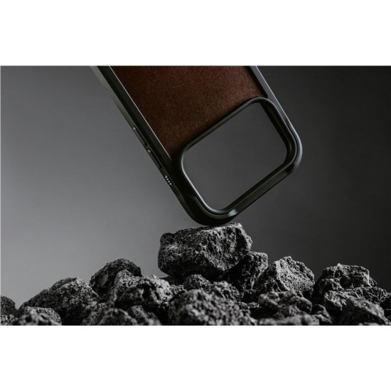 Husa de protectie robusta din piele Horween Nomad Rugged pentru iPhone 17 Pro, maro rustic (iPhone 17 Pro, NM011819858) by www.silkase.ro